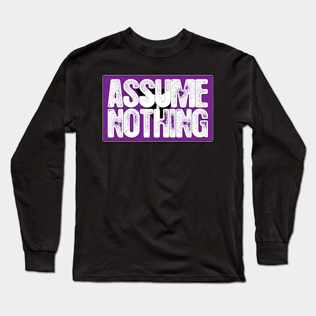 Assume Nothing Lesbian Labrys Pride Flag Long Sleeve T-Shirt by wheedesign